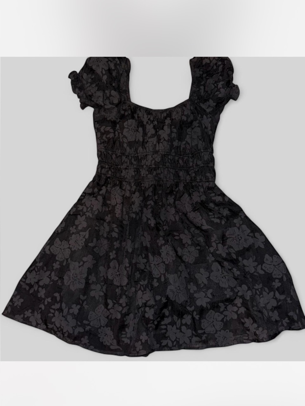 Black Floral Smocked Waist Mini Dress by Wild Fable - Size S Women’s